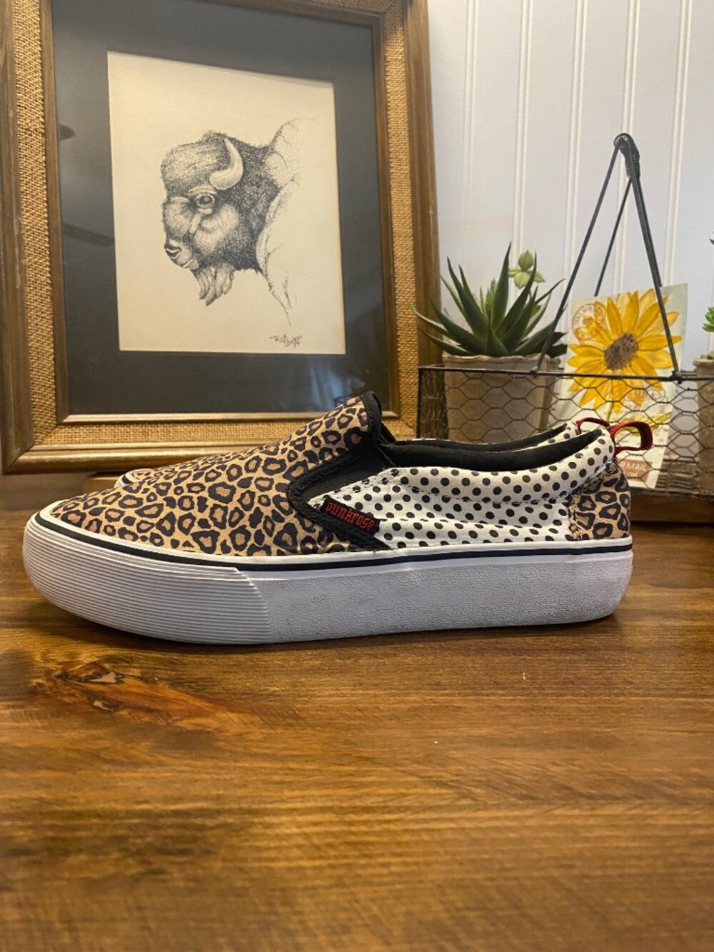 PUNKROSE by Skechers - Leopard Polka Dot Slip On Sneakers Women’s Size 9.5 - Picture 4 of 14